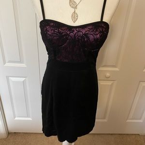 Purple and Black Lace Dress